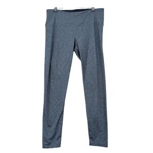 Tuff Athletics Women's Size L Heathered Grey‎ Blue Purple Stripe Leggings